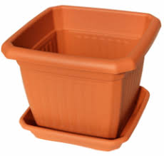 Szögletes virágláda alátéttel
